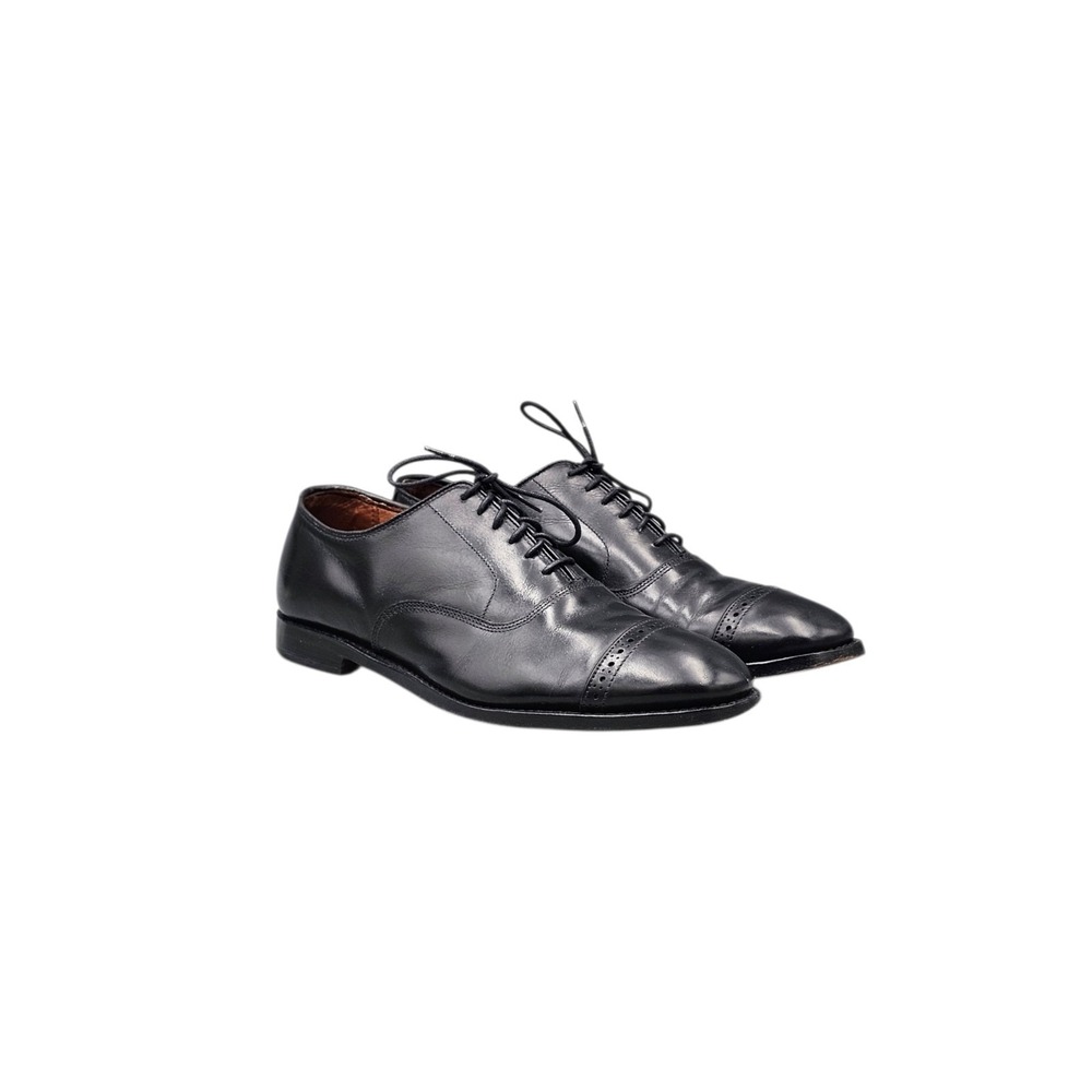 Allen Edmonds Men's Size 10.5 E Wide Fifth Avenue Black Leather Cap-Toe Oxfords